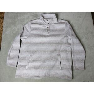 Natural Reflections Womens XXL Tan Space Dye Fleece Quarter Button Pullover Mock